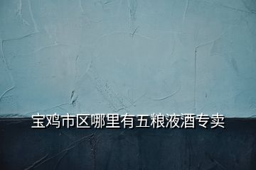 寶雞市區(qū)哪里有五糧液酒專(zhuān)賣(mài)
