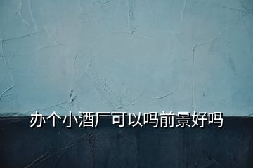 辦個小酒廠可以嗎前景好嗎